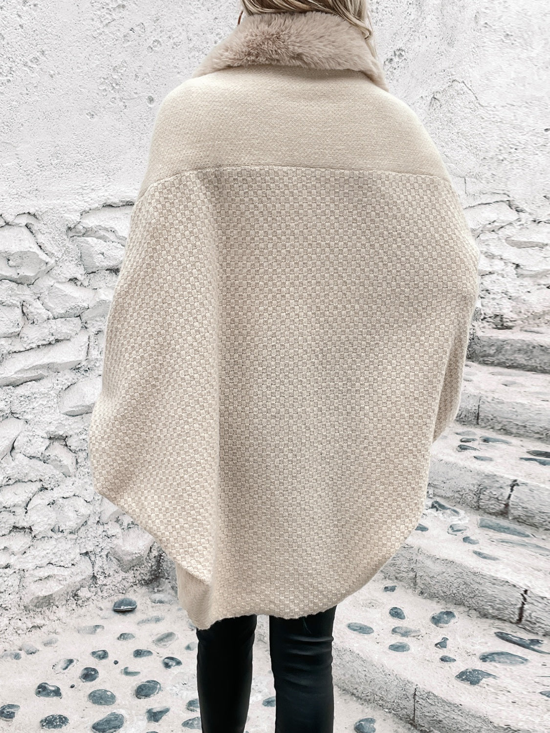 Open Front Dolman Sleeve Fashion Poncho sweater