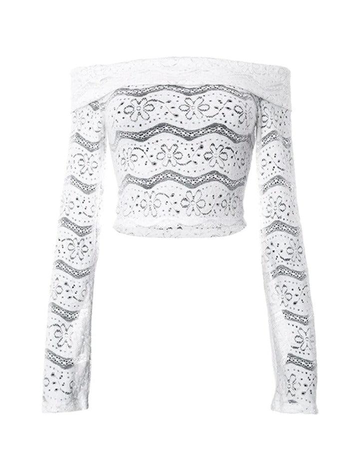 Cutout Off Shoulder Long Sleeve Tee - HouseofHalley