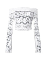 Cutout Off Shoulder Long Sleeve Tee - HouseofHalley