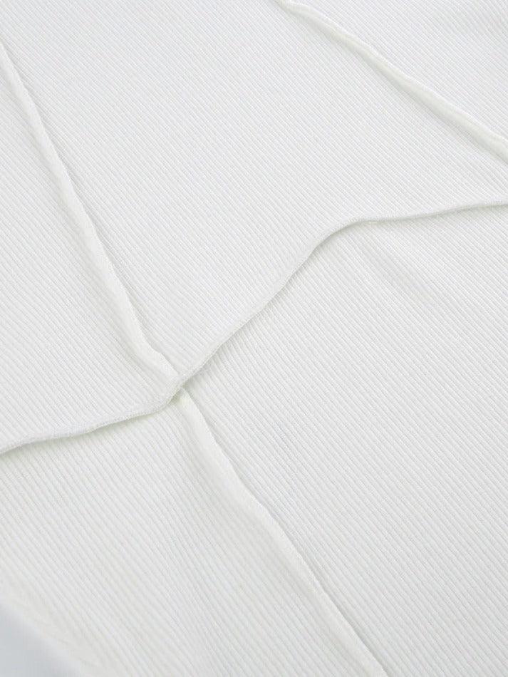 Solid Rib Seam Detail Long Sleeve Knit - HouseofHalley