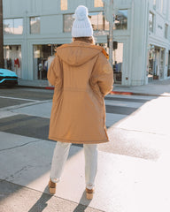 Cayo Pocketed Hooded Parka Jacket - Soft Camel