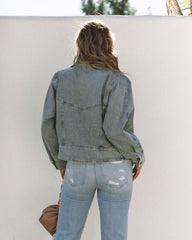 Foothill Pocketed Denim Moto Jacket - Vintage Wash