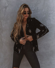 Hostess Embellished Velvet Blazer