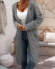 Casual Long Solid Color Cardigan