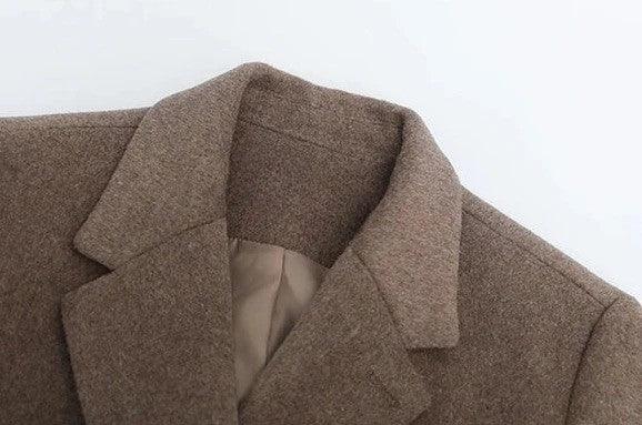 Solid Blend Wool Women's Coat