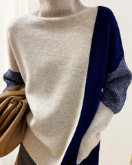 Elegant and romantic contrast color sweater