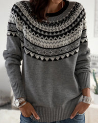 Sweaters with round neck and geometric print