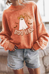 BOO HAW Ghost Graphic Dropped Shoulder Round Neck Sweatshirt