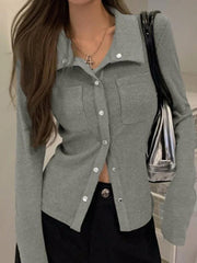 Metal Button Polo Neck Knit - HouseofHalley