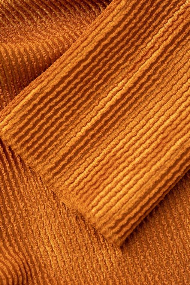 Textured Hook And Eye Collar Long Sleeve Top - HouseofHalley