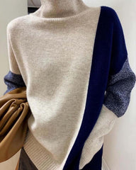 Elegant and romantic contrast color sweater