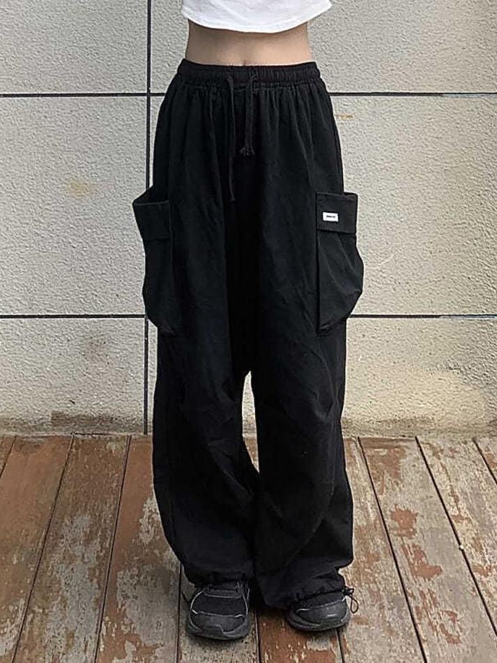 Mid Rise Drawstring Cargo Jogger Pants - HouseofHalley