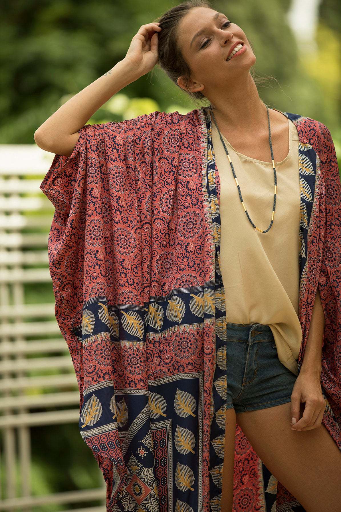 Nadra Printed Duster Kimono - Firenze