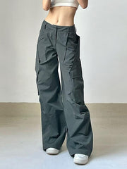 Low Waist Wide Leg Cargo Pants - HouseofHalley