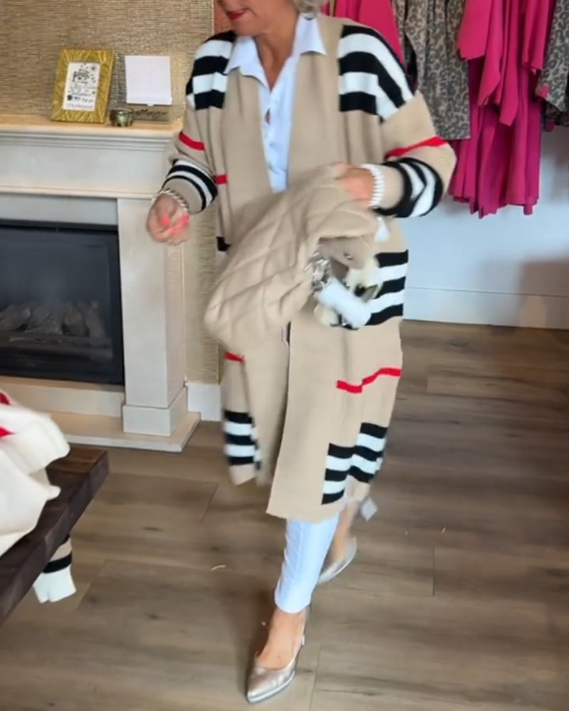 Long Sleeve Striped Cardigan