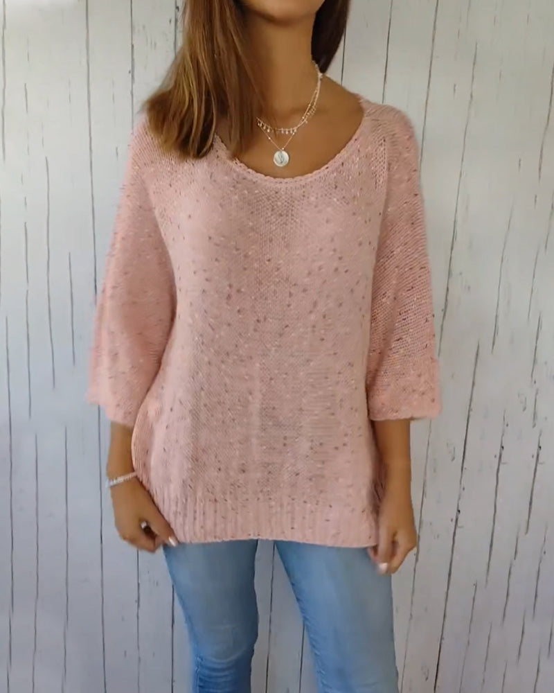 Casual 3/4 Sleeve Pullover