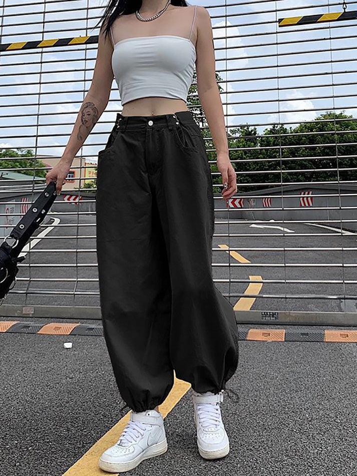 Mid Rise Plain Harem Cropped Pants - HouseofHalley