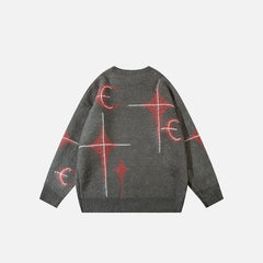 Star Moon Graphic Knitted Sweater