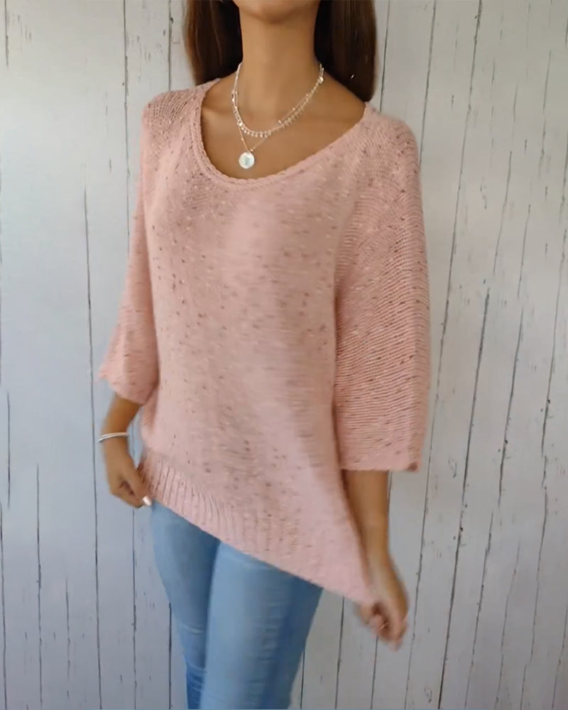 Casual 3/4 Sleeve Pullover