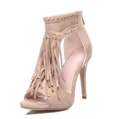 Open Toe Tassels Ankle Ladies Sandals