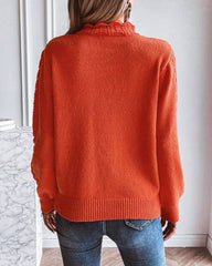 Solid Color Casual Pullover