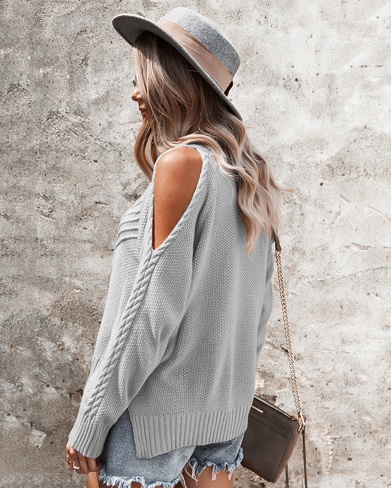 LONG SLEEVE COARSE NEEDLE SWEATER