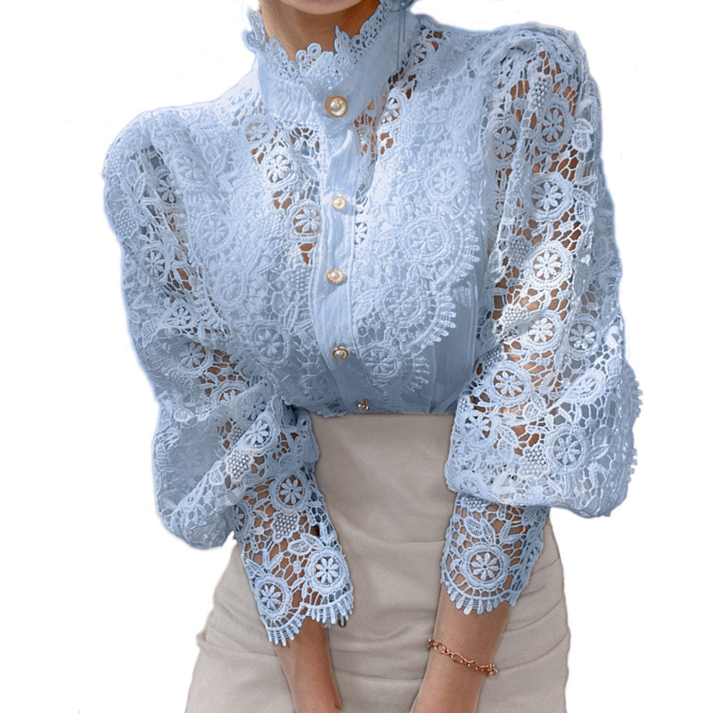 Fashion Long Sleeve Lace Blouse