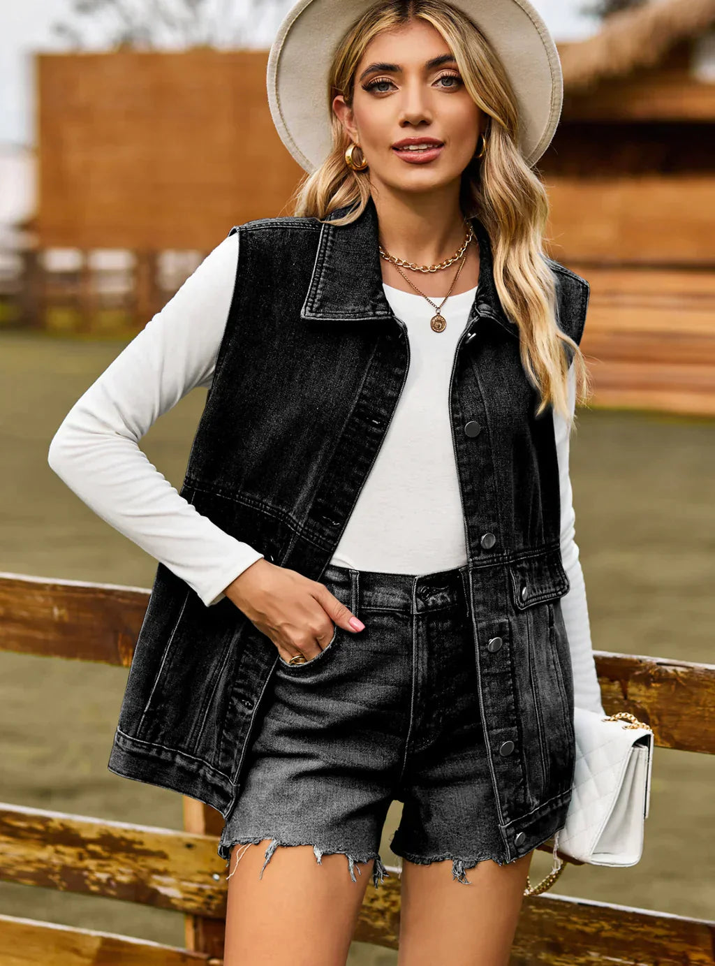 COWBOY SLEEVELESS VEST COAT