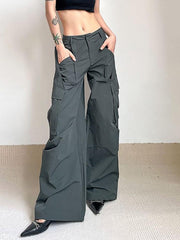 Low Waist Wide Leg Cargo Pants - HouseofHalley