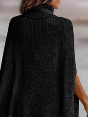 Turtleneck Dolman Sleeve Poncho Fashion Sweater