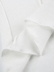 Solid Rib Seam Detail Long Sleeve Knit