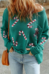 Sequin Candy Long Sleeve Christmas Sweater