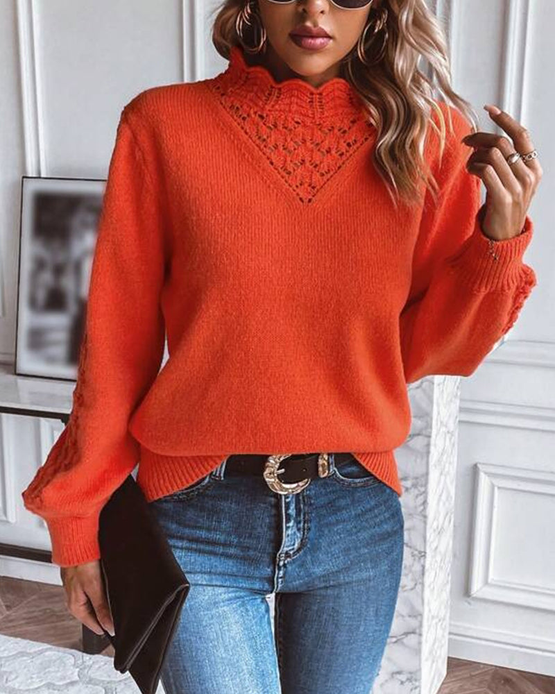 Solid Color Casual Pullover