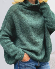 High Neck Solid Color Pullover