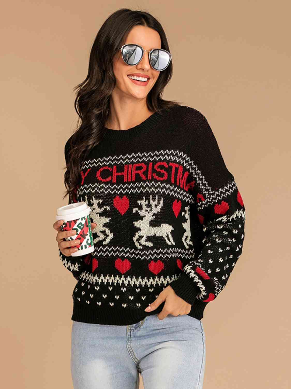 MERRY CHRISTMAS Round Neck Sweater