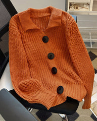 Big button knitted cardigan