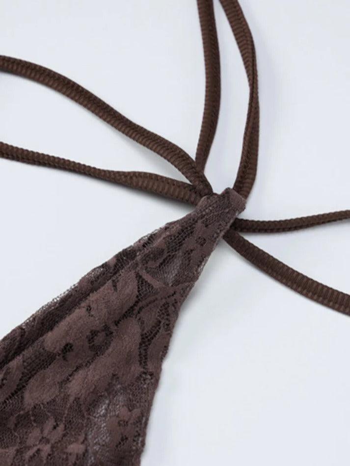 Lace Splice V Neck Lace Up Tank Top - HouseofHalley