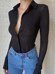 Vertical Stripe Lapel Knit - HouseofHalley