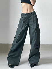 Low Waist Wide Leg Cargo Pants - HouseofHalley