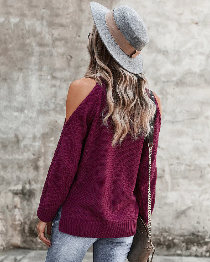 LONG SLEEVE COARSE NEEDLE SWEATER