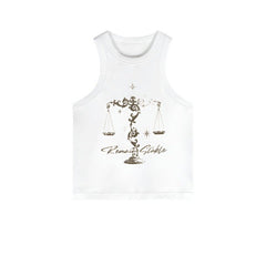 Vintage Slim Lettered Print Women's Top