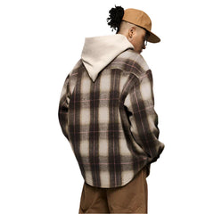Loose Fit Brushed Plaid Shacket