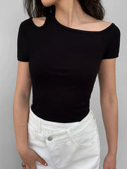 Slinky Cutout Short Sleeve Top