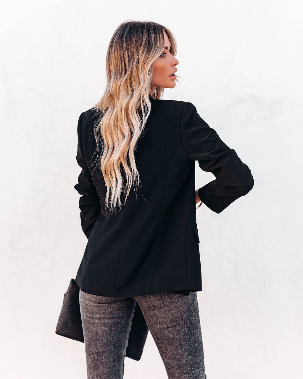 Boss Up Pocketed Blazer - Black