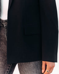 Boss Up Pocketed Blazer - Black