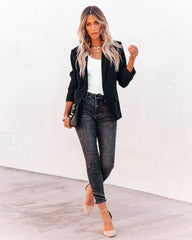 Boss Up Pocketed Blazer - Black