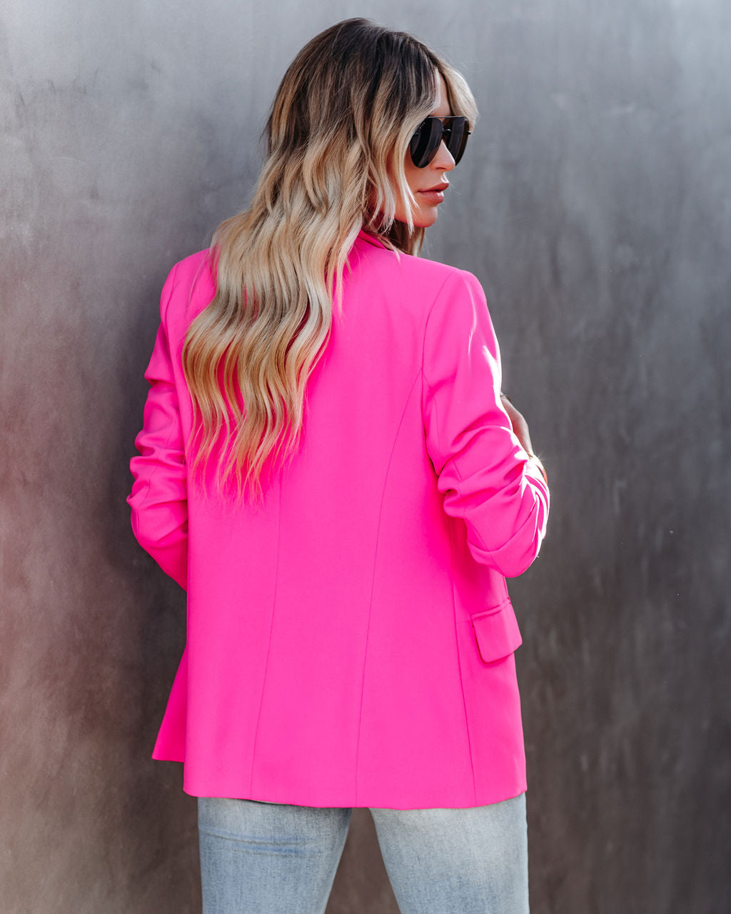 Boss Up Pocketed Blazer - Ultra Pink