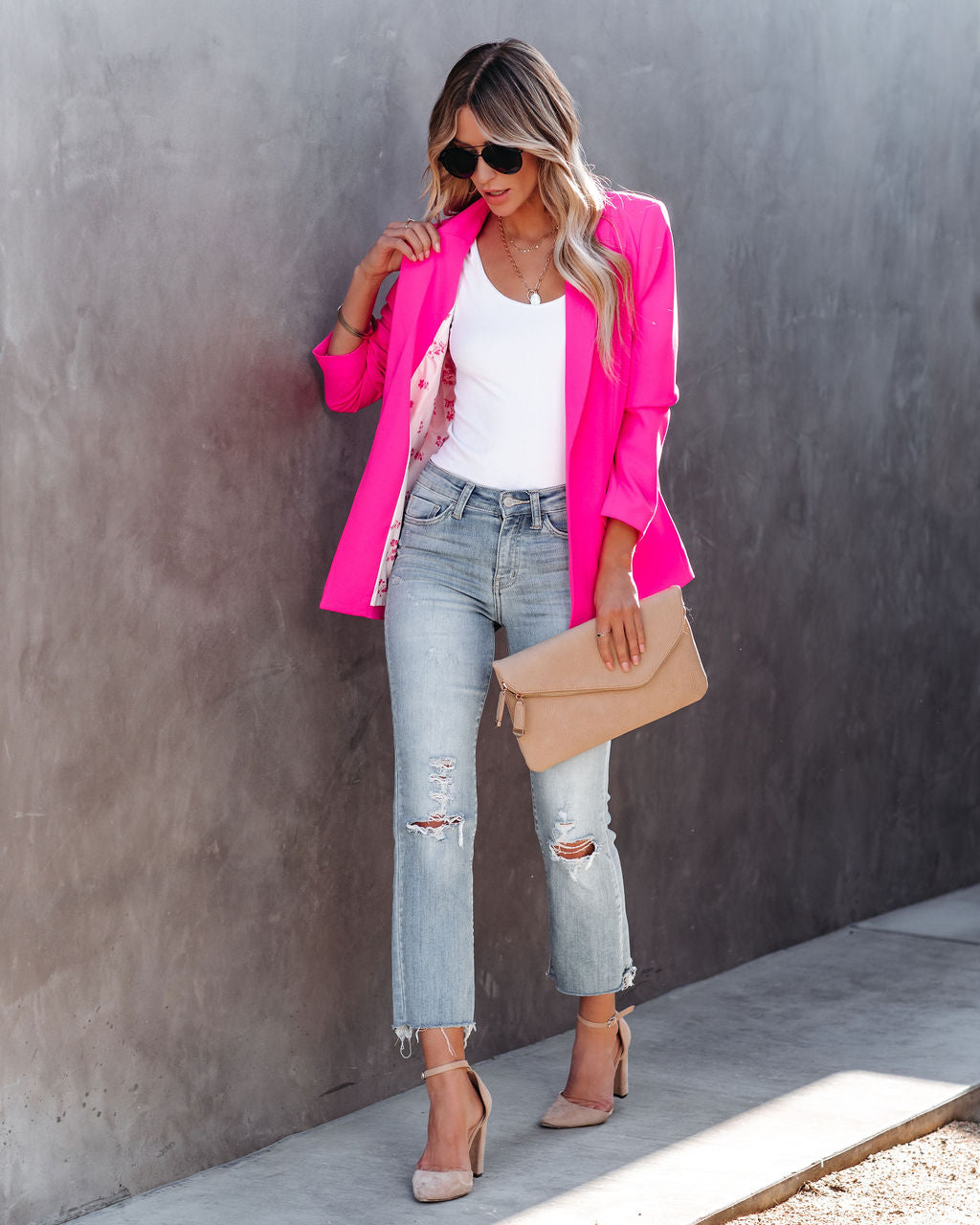 Boss Up Pocketed Blazer - Ultra Pink