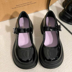 Butterfly Buckle Mary Jane Glossy Platform Heels