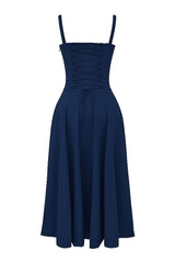 Carmen French Navy Bustier Sundress